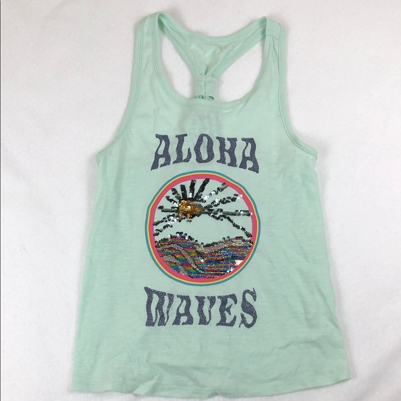 SO Other - SO Mint Green Aloha Waves Tank Top (K1)